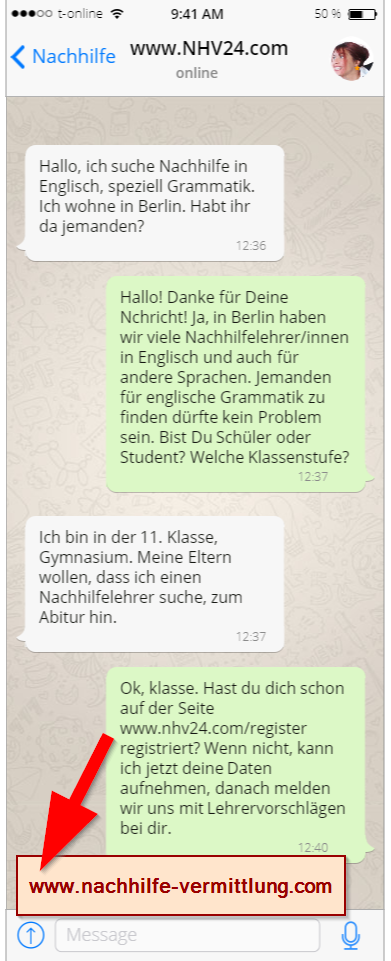 Promoter Whatsapp Chat Beispiel WuchatBsp
